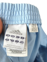 Vintage 90s Y2K Adidas Streetwear Sports Light Pastel Baby Blue Mid-Rise Track Cargo Capri Jogger Pants | 28 Inch Waist