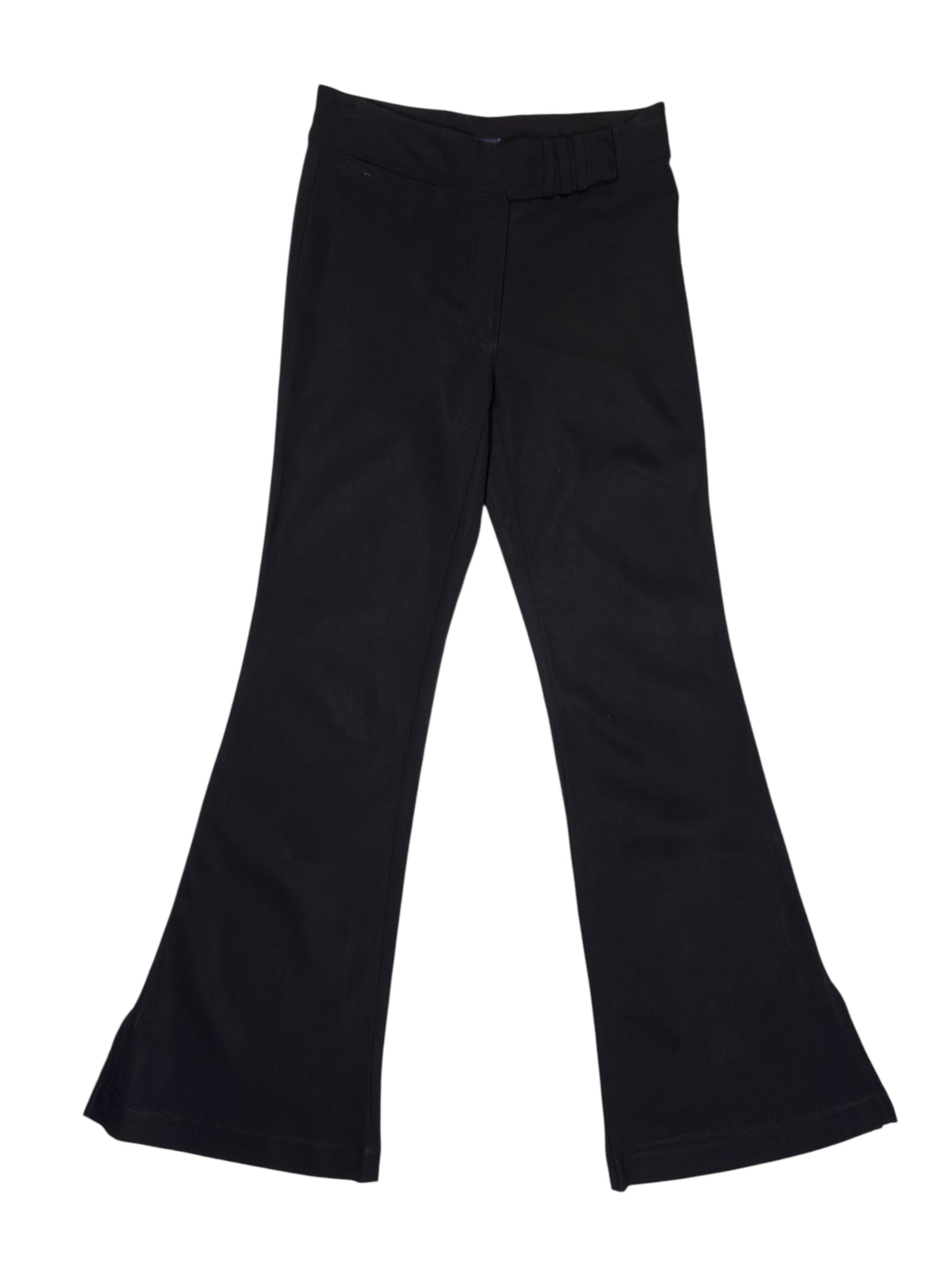 Vintage 2000s High Waisted Black Basic Fitted Bootcut Flare Trousers | 26 Inch Waist