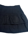 Vintage 90s Y2K Italian Basic Black Low Rise Layered Ruffled Micro Mini Skirt | Size XS