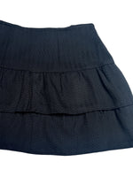 Vintage 90s Y2K Italian Basic Black Low Rise Layered Ruffled Micro Mini Skirt | Size XS