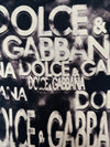 Vintage 2000s Y2K Dolce & Gabbana Black & Beige Bedazzled Rhinestone Graphic Short Sleeve Logo Tee | Size M-L