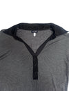 Vintage 2000s Y2K Armani Jeans V-Neck Button Down Black 3/4 Sleeve Blouse | Size L