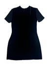 Vintage 90s Y2K Roberto Scarpa Black Velvet Short Sleeve Formal Cocktail Party Dress With Fuzzy Sparkle Detail | Size M-L