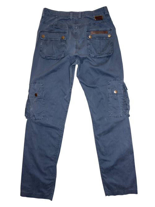 Vintage 2000s ICEBERG Mid-Rise Midnight Blue Utility Trousers | Women's Size M-L