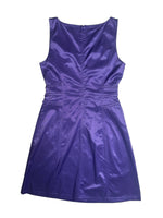 Vintage 2000s Y2K Rocco Barocco Bright Purple Formal Knee Length Sleeveless Dress with Buckle Detail | Size M
