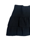 Vintage 90s Y2K Italian Basic Black Low Rise Layered Ruffled Micro Mini Skirt | Size XS