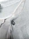 Vintage 2000s Y2K Patrizia Pepe Grey Layered Long Sleeve Silk Scoop Neck Blouse with Attached Cardigan | Size M