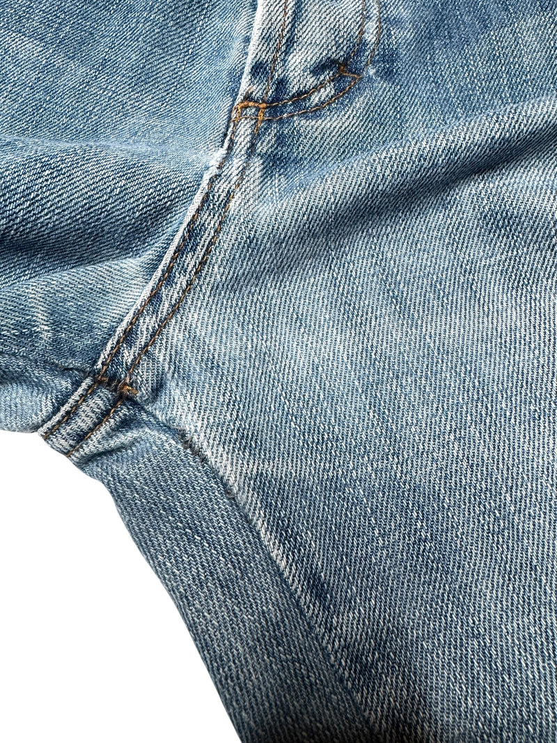 Vintage 2000s Y2K Just Cavalli Mid-Rise Blue Light Wash Denim Straight Leg Jeans | 30 Inch Waist