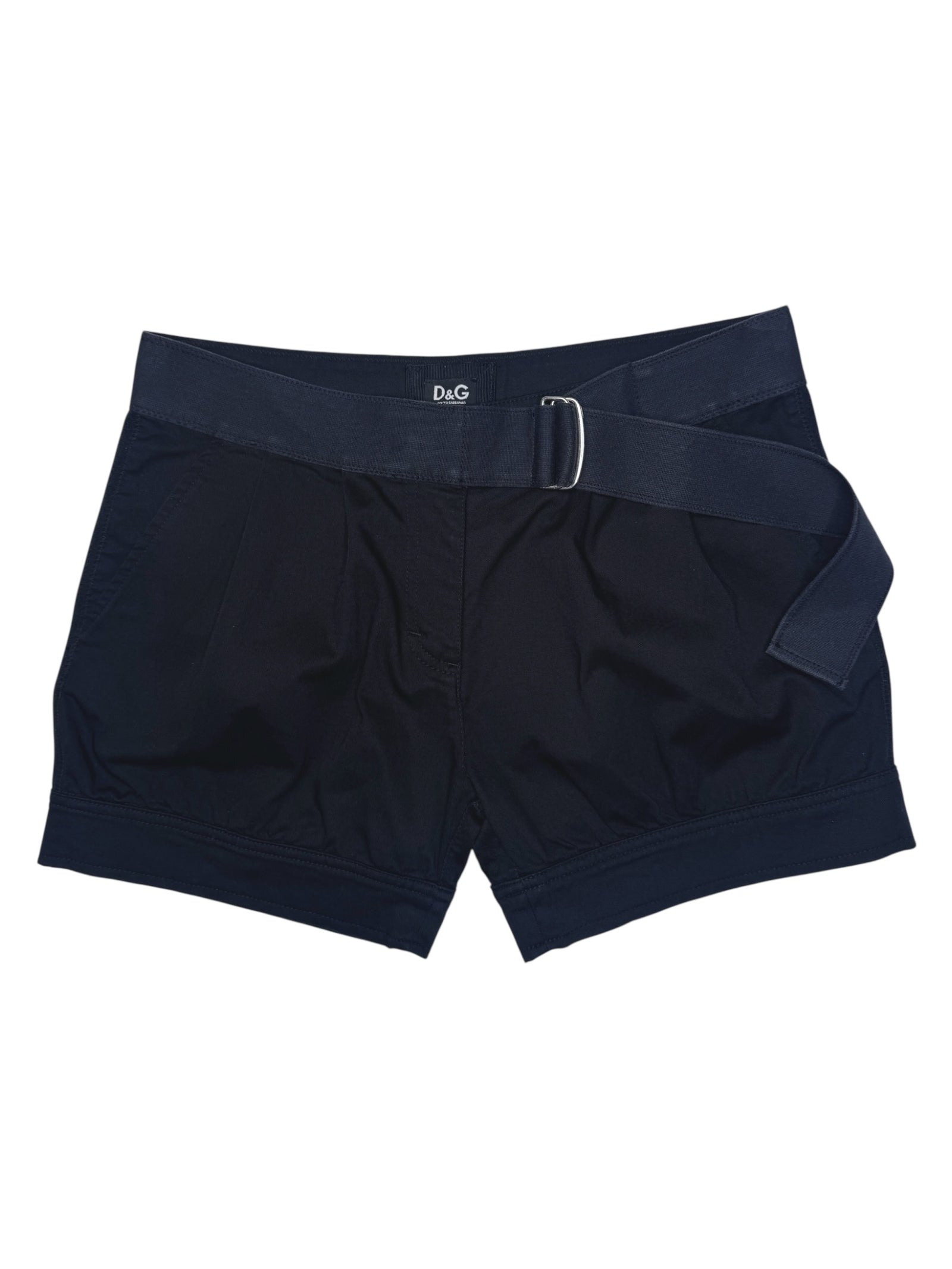 Vintage 2000s DOLCE & GABBANA Black Balloon Shorts with Belt | Size S-M