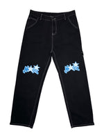 Vintage 2000s Men’s Magic Black Utility Style Baggy Jeans | Men’s Size L