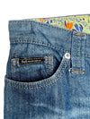 Vintage 2000s Y2K Dolce & Gabbana Mid-Rise 3/4 Length Medium Wash Faded Denim Capris | 31 Inch Waist
