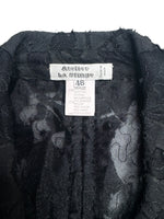Vintage 90s Y2K Grunge Black Lightweight Collared Button Down Blazer Jacket With Mesh Cutout Details | Size S-M