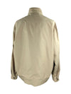 Vintage 90s Y2K Streetwear Utilitarian Tan Beige Solid Basic High Roll Neck Zip Up Jacket