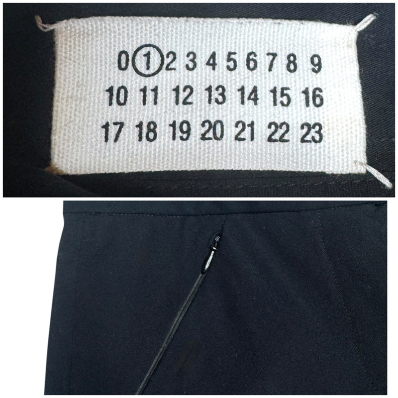 2010s Margiela MM1 Minimalist Basic Black Mid-High Rise Slim Fit Cigarette Trousers | 27 Inch Waist