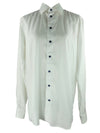 Vintage 2000s Y2K Eton Men's Basic White Collared Long Sleeve Button Up Dress Shirt with Black Buttons