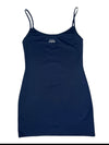 Vintage 2000s Y2K Krizia Jeans Blue Rhinestone Logo Sleeveless Tank Mini Dress | Size M