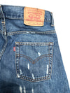 Vintage Levi's 507 Big E Distressed & Ripped Blue Medium Wash Denim Jeans | 31 Inch Waist