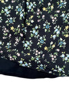 Vintage 2000s Y2K Max & Co Bohemian Chic Black Blue Floral High Waisted Above-the-Knee Chiffon A-Line Circle Skirt | Size M