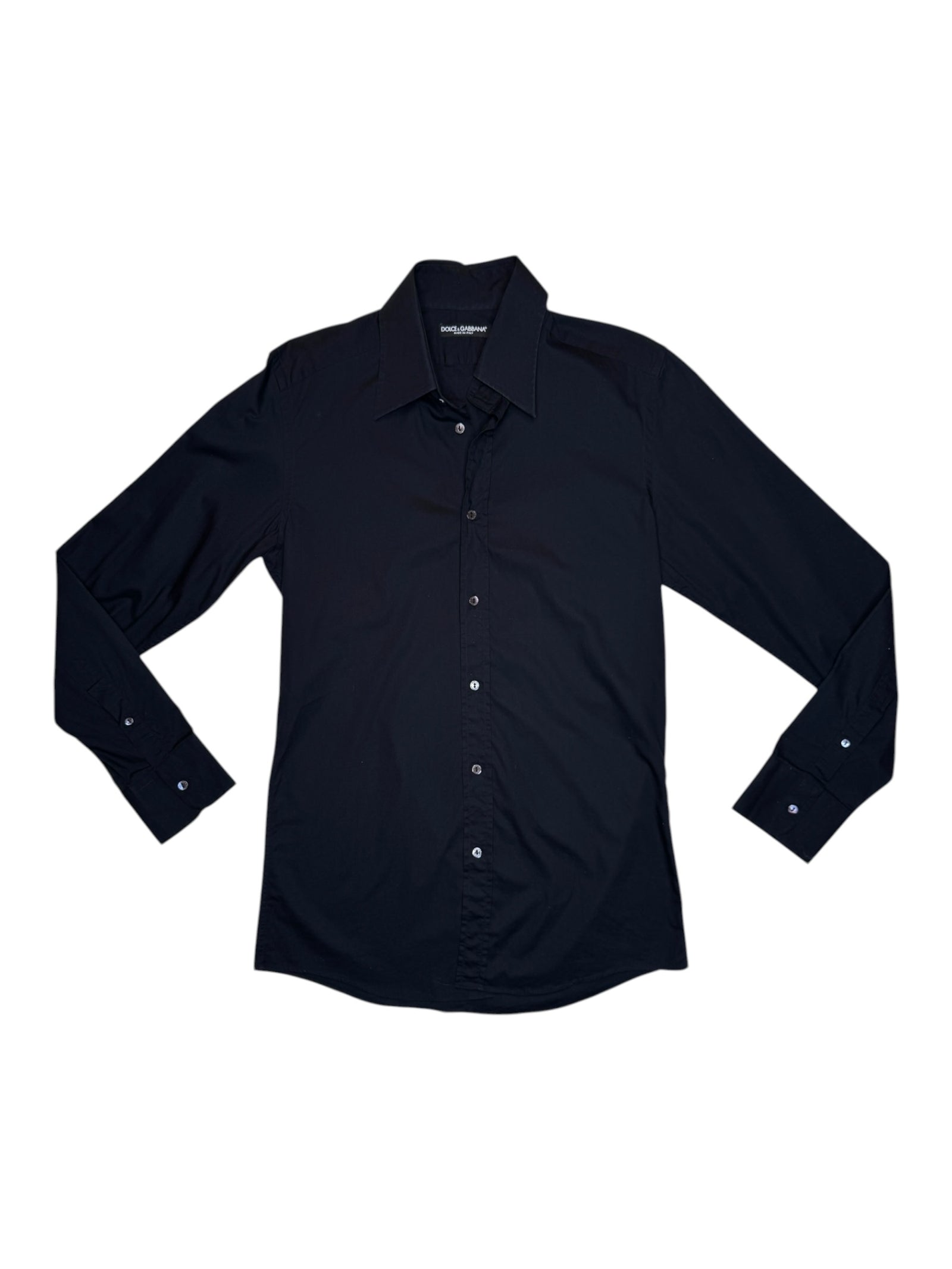 Vintage 2000s DOLCE & GABBANA Men’s Black Button Up Dress Shirt | Size M