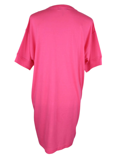 Vintage 90s Emporio Armani Swimwear Men's Bright Hot Pink Graphic Logo Crew Neck Short Sleeve T-Shirt | Size XL
