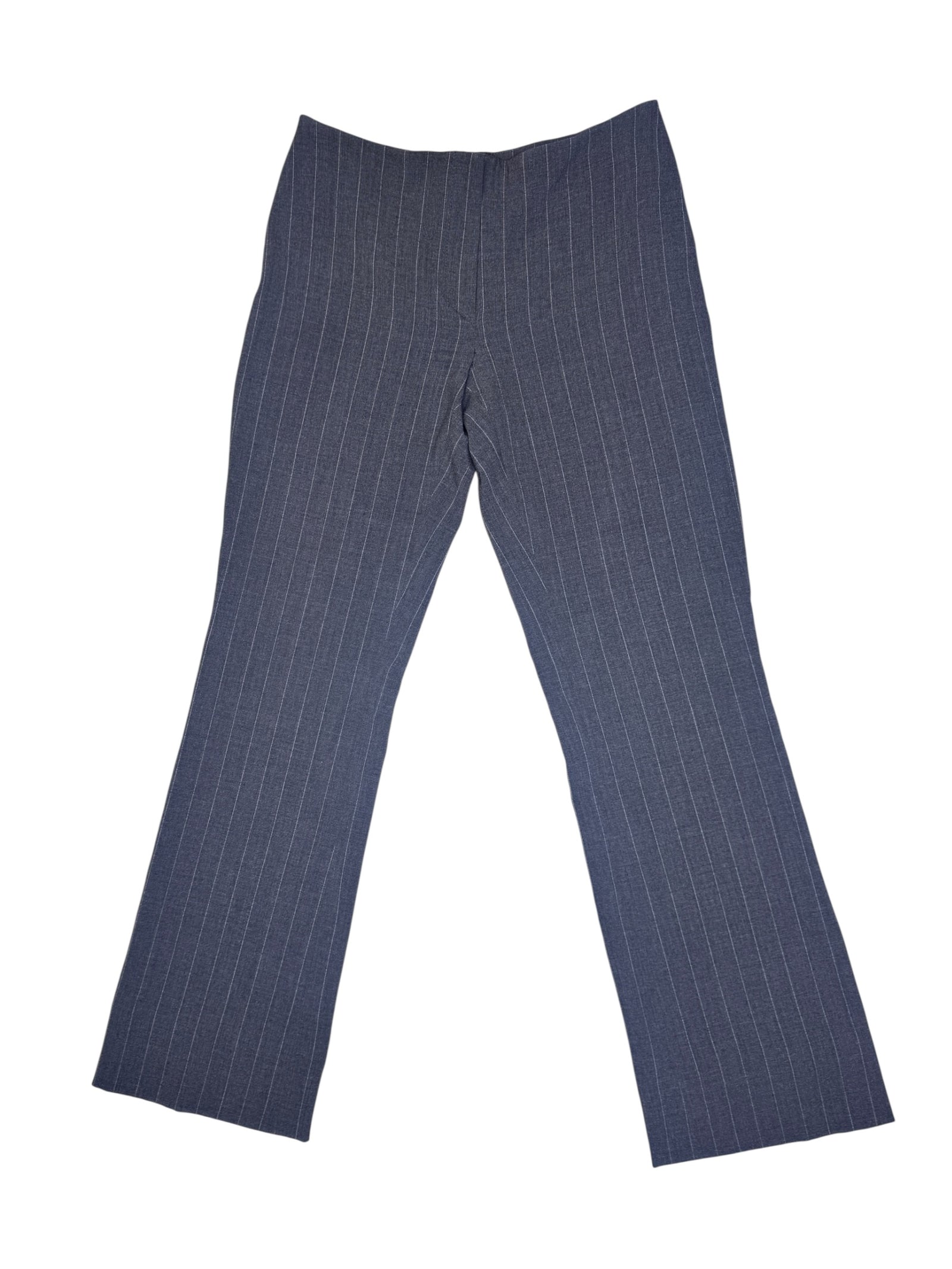 Vintage 2000s Y2K Grey Pinstripe Suitpants with Pink Side Stripe Detail | 26 Inch Waist