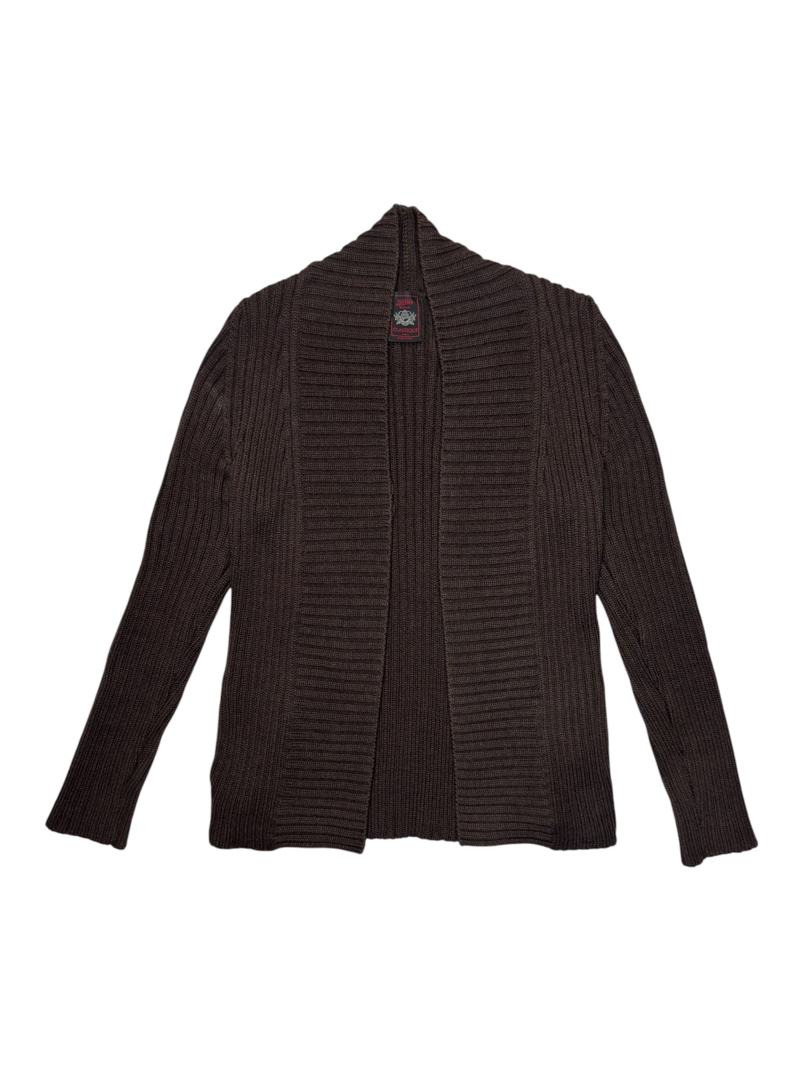 Vintage 2000s JEAN PAUL GAULTIER Brown Ribbed Cardigan Sweater | Size S-M