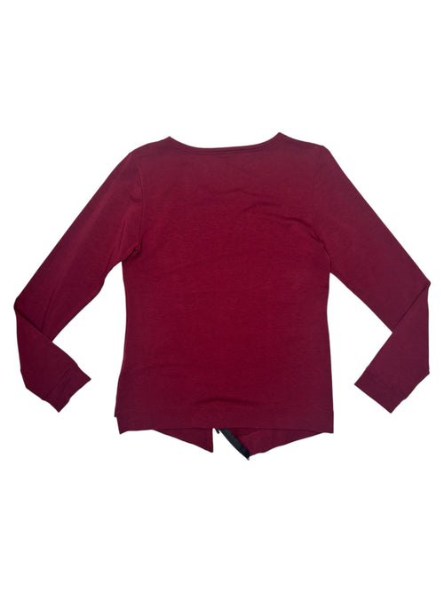 Vintage 2000s COP COPINE Burgundy Long Sleeve With Diagonal Zipper | Size S-M