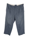 Vintage 80s Men's Mod Wool Blend Utilitarian Dark Grey Blue Trouser Pants | 34 Inch Waist