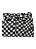 Tiger of Sweden Low Rise Black & White Checkered Micro Mini Denim Skirt | Size M