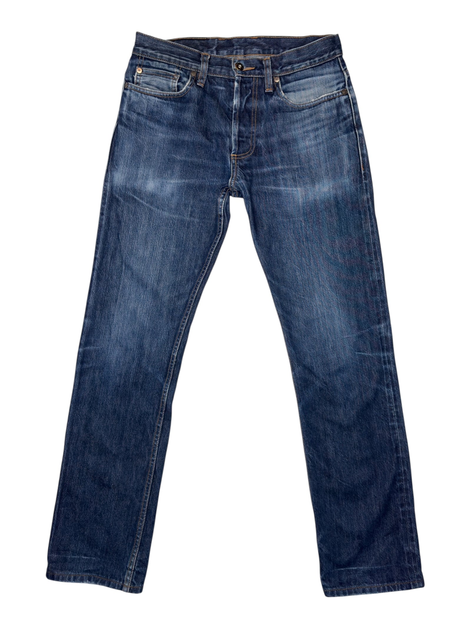 Men’s 3Sixteen Selvedge Mid-Rise Blue Denim Slim Fit Straight Leg Jeans | 30 Inch Waist