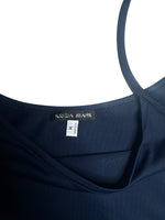Vintage 2000s Y2K Krizia Jeans Blue Rhinestone Logo Sleeveless Tank Mini Dress | Size M