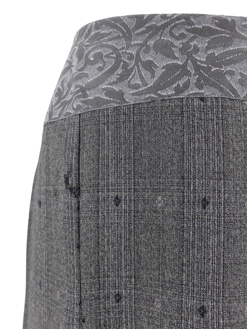 Vintage 2000s Y2K Kenzo Jungle Wool Blend Chic Grey Full Circle Floor Length Maxi Skirt | 32 Inch Waist
