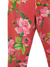 Vintage 2000s Y2K Blumarine Designer Pink Floral Print Mid-Rise Straight Cigarette Style Trouser Pant Jeans | 27 Inch Waist