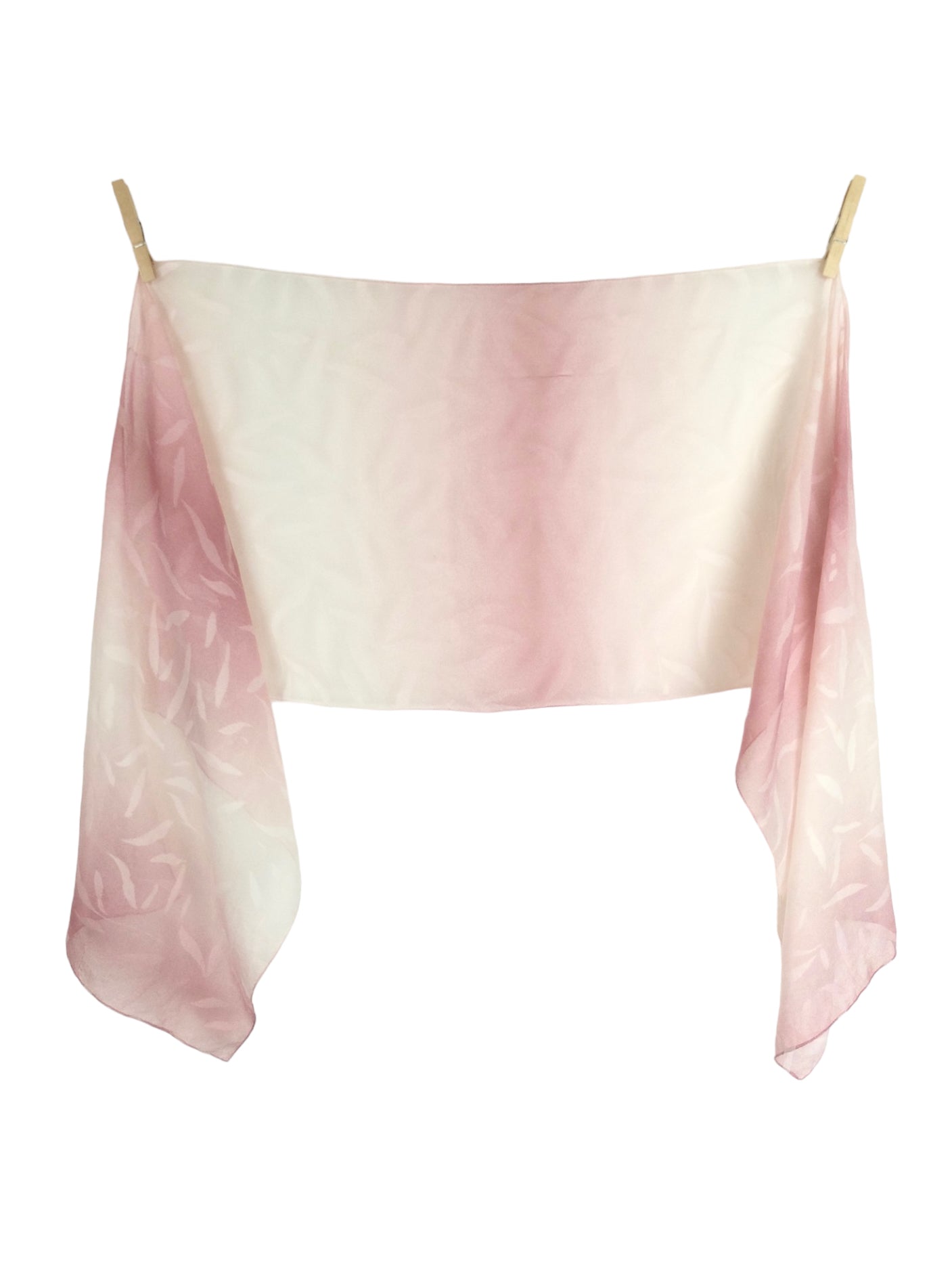 Vintage 90s Chic Feminine Pink & White Ombre Long Wide Lightweight Neck Wrap Scarf
