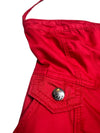 Vintage 2000s Miss Sixty Subversive Red Halter Fitted Mini Dress With Removable Strap | Size M