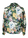 Vintage 90s Kenzo Designer Floral Patterned Collared Long Puff Sleeve Button Down Blouse | Size M