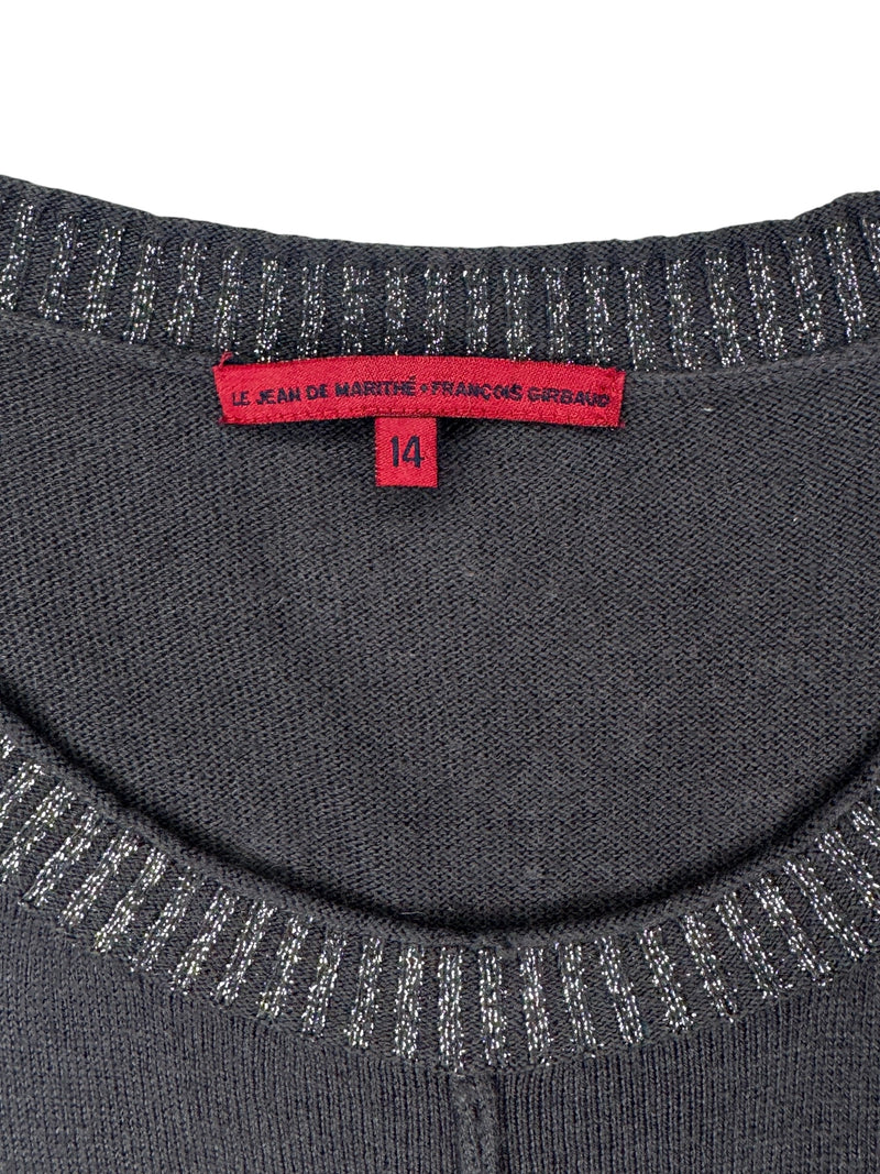 Vintage 2000s Y2K Marithé + François Girbaud Subversive Asymmetrical Grey Knit Sleeveless Tank with Ruching | Size XS-S