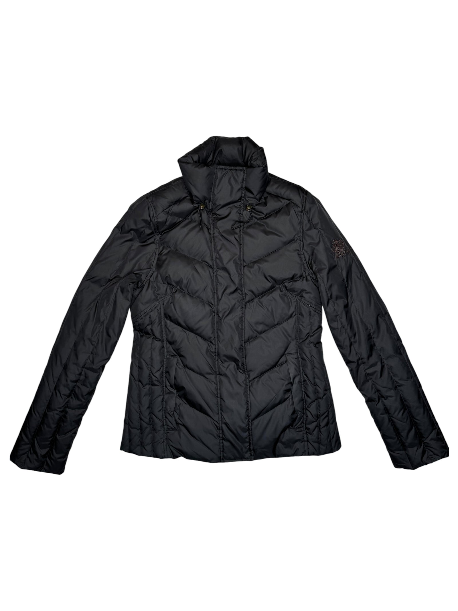 Vintage 2000s MISS SIXTY Black Quilted Down Feather Puffer Jacket with High Neck | Size S-M