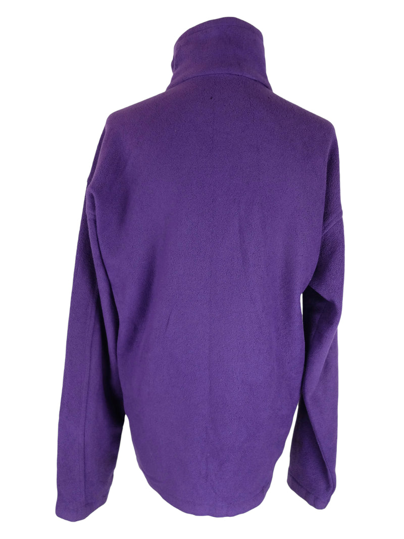 Vintage 90s Patagonia Streetwear Athletic Bright Purple High Roll Neck Turtleneck Zip Up Fleece Jacket | Men’s Size L