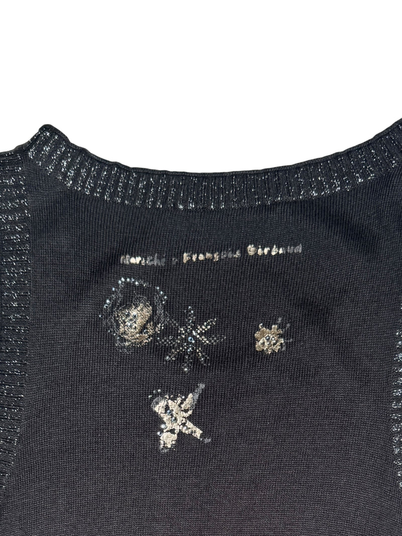 Vintage 2000s Y2K Marithé + François Girbaud Subversive Asymmetrical Grey Knit Sleeveless Tank with Ruching | Size XS-S
