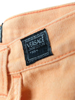 Vintage 2000s Y2K Versace High Waisted Pastel Orange Denim Jeans | 30-31 Inch Waist