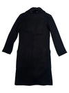 Vintage 90s Bohemian Chic Black Faux Fur Collared Button Down Midi Duster Cardigan Sweater with Pockets | Size XS