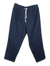 Vintage 90s Men’s Basic Solid Navy Blue Trouser Pants with Elasticated Drawstring Waist
