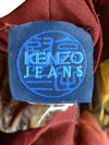 Vintage 2000s Y2K Kenzo Jeans Designer Maximalist Avant-Garde Abstract Patterned High Mockneck Long Sleeve Mesh Top Blouse | Size L-XL