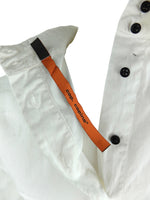 Vintage 2000s Y2K Cop Copine Subversive Avant-Garde White Cotton Peter Pan Collared Long Sleeve Bolero Top