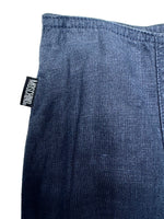 Vintage 2000s Y2K Moschino Preppy Minimalist Navy Blue Low Rise Skirt With Side Slit | Size S