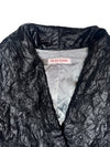 Vintage 2000s Y2K Black Lightweight Collared Crinkle Jacket with Waist Tie | Size L