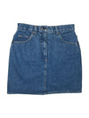 Vintage 2000s Y2K Fiorucci Mid High Rise Fitted Blue Jean Denim Mini Skirt | 28 Inch Waist