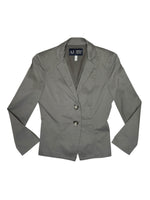 Vintage 2000s ARMANI JEANS Cotton Blend Grey Fitted Blazer Jacket with Padded Shoulders | Size S-M