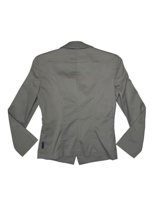 Vintage 2000s ARMANI JEANS Cotton Blend Grey Fitted Blazer Jacket with Padded Shoulders | Size S-M
